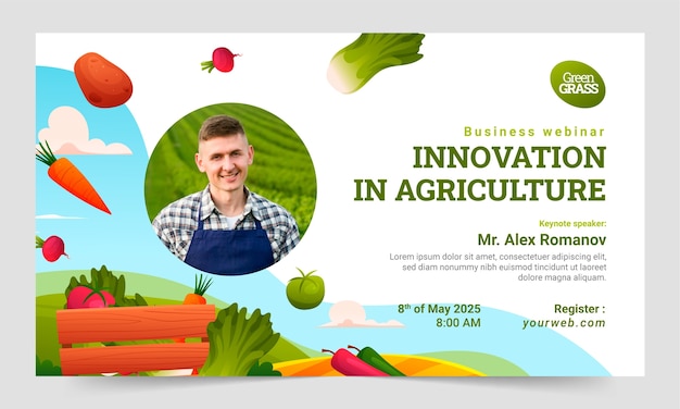 Free vector gradient agriculture company webinar