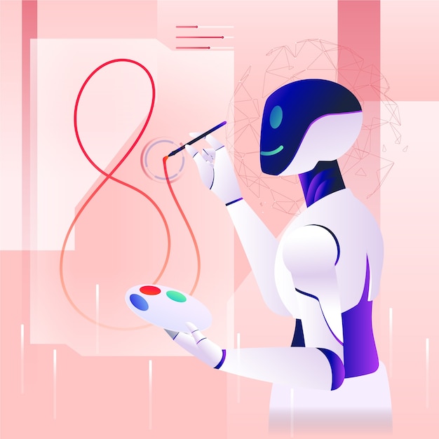 Free vector gradient ai  generating artworks illustration