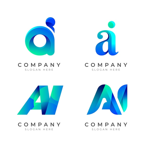 Free vector gradient ai logo collection