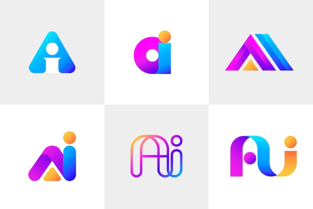 Gradient ai logo collection