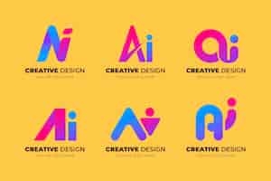 Free vector gradient ai logo collection