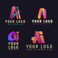 Free vector gradient ai logo template collection