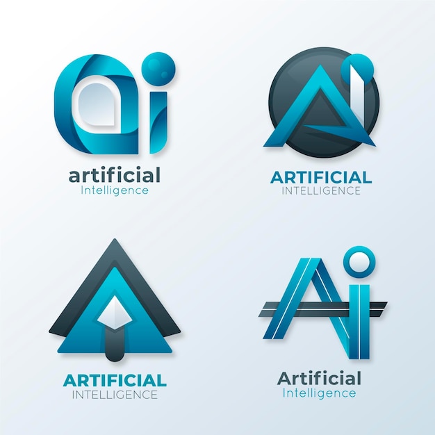 Gradient ai logo template collection