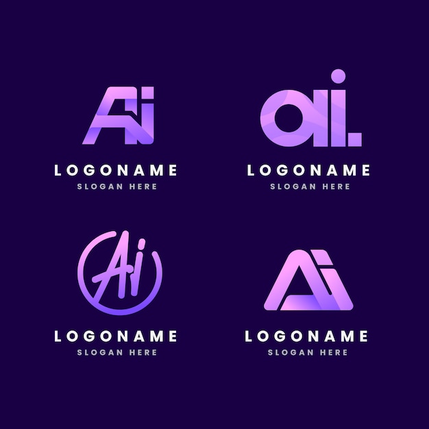 Free vector gradient ai logo template collection