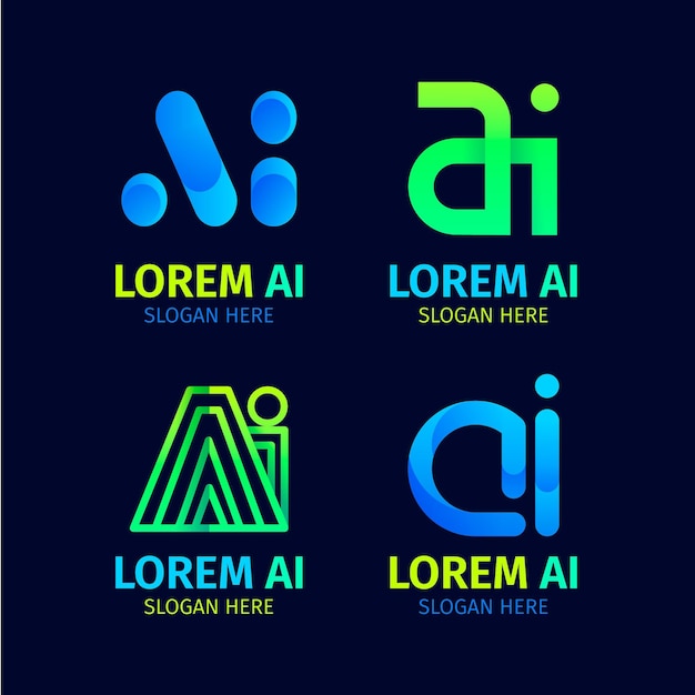 Коллекция шаблонов градиентных логотипов ai