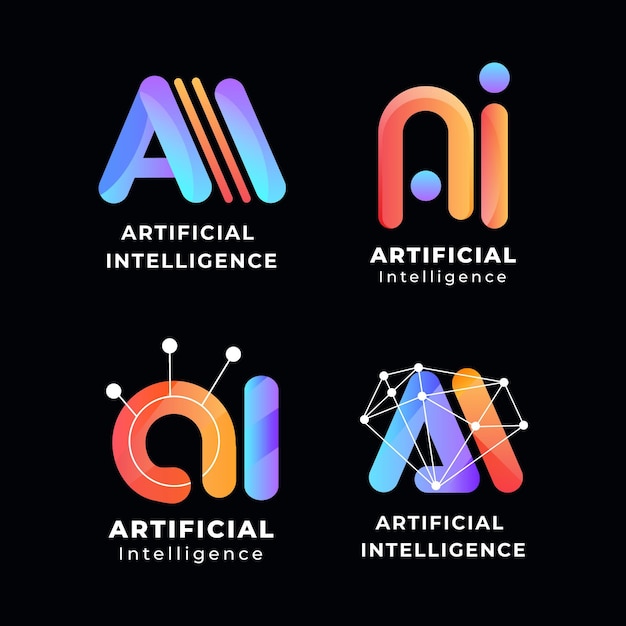 gradient ai logo template collection