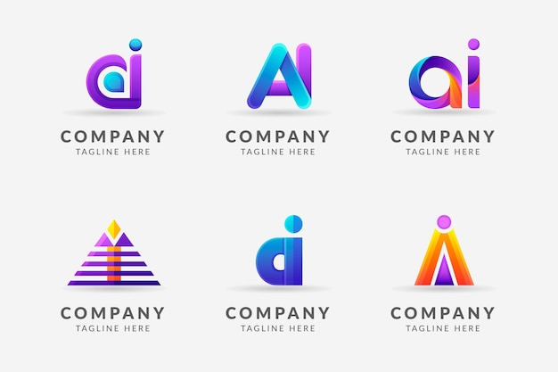 Free vector gradient ai logo template collection