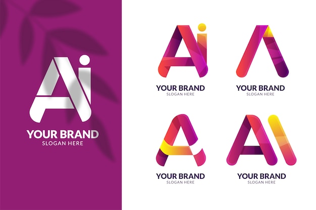 Gradient ai logo template pack