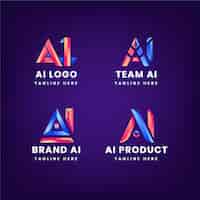 Free vector gradient ai logo template pack