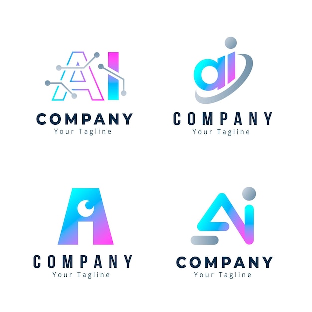 Free vector gradient ai logo template set