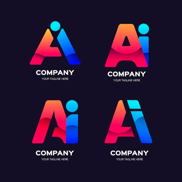 Free vector gradient ai logos collection