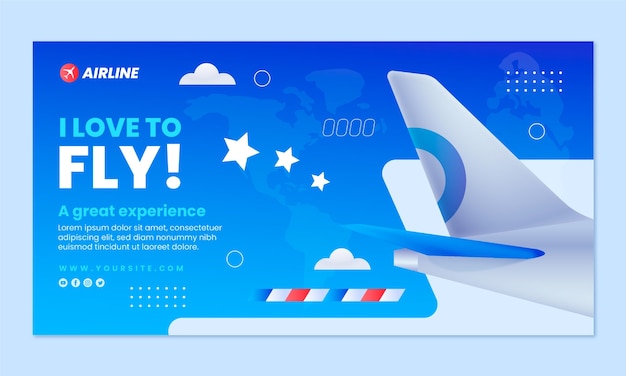 Gradient airline service facebook template