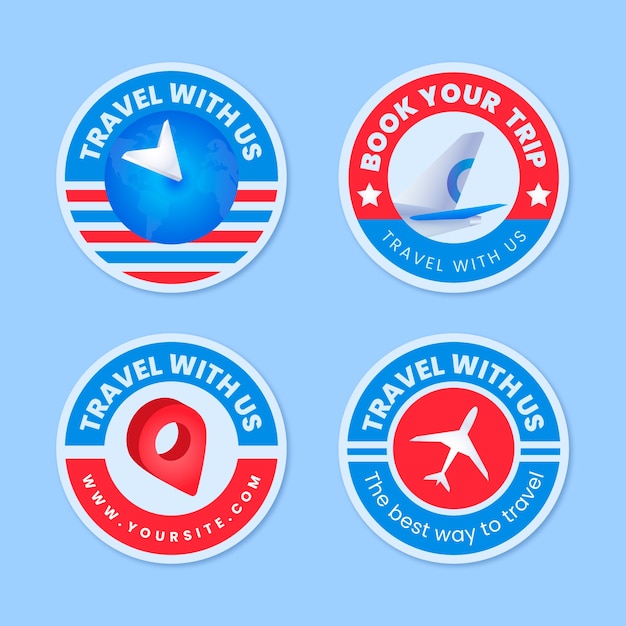 Free vector gradient airline service labels template