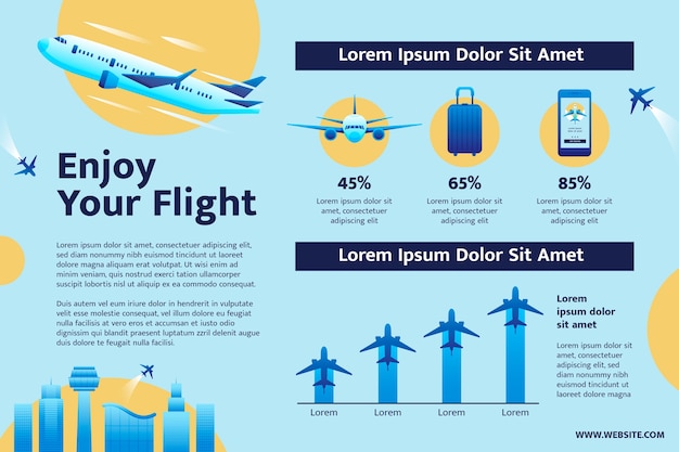 Free vector gradient airline template design