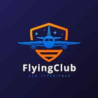 Vettore gratuito modello del logo dell'aereo in gradiente