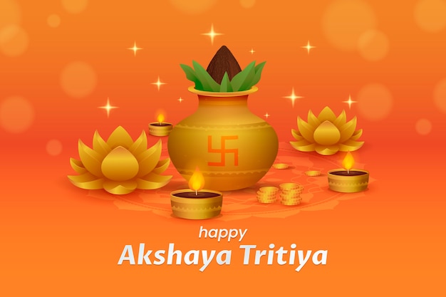 Free vector gradient akshaya tritiya background