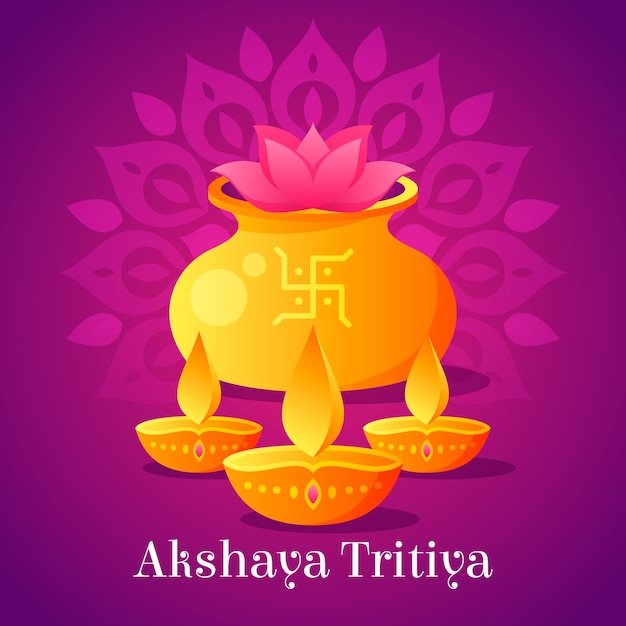 Free vector gradient akshaya tritiya illustration