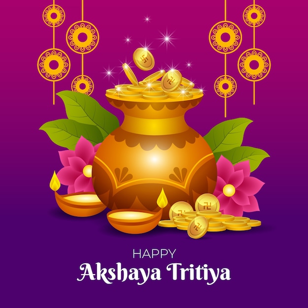 Gradient akshaya tritiya illustration