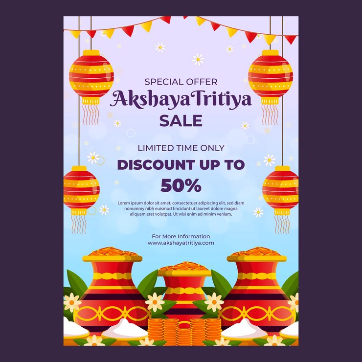 Free Vector gradient akshaya tritiya sale poster template