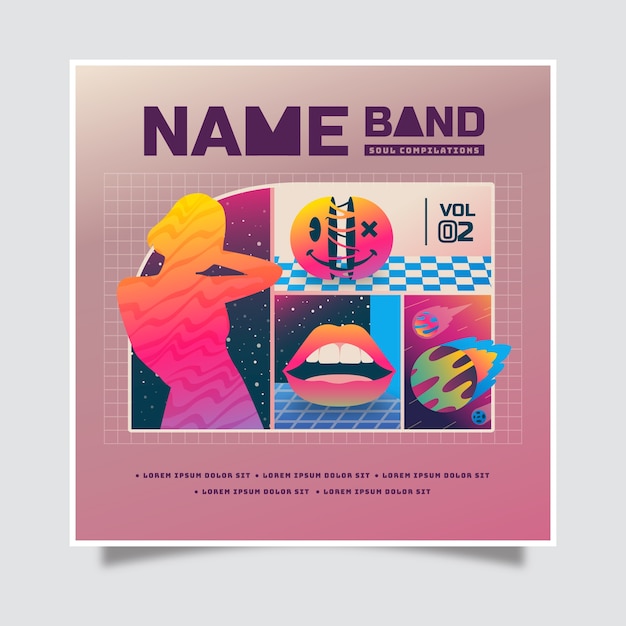 Free vector gradient album cover template