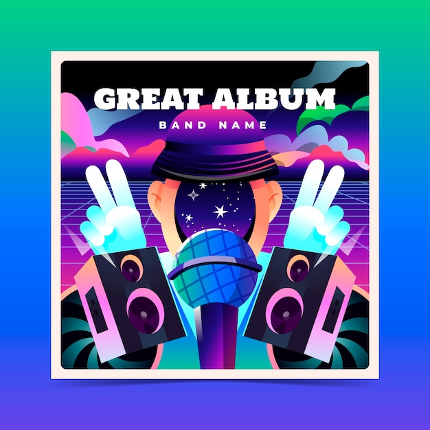 Gradient album cover template