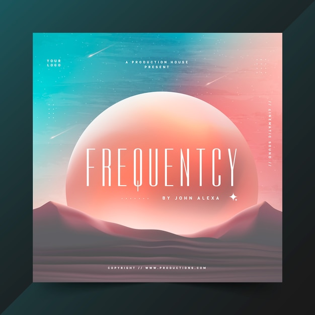 Free vector gradient album cover template