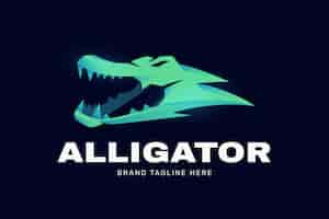Бесплатное векторное изображение Градиентный дизайн логотипа аллигатора