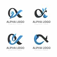 Free vector gradient alpha logos pack