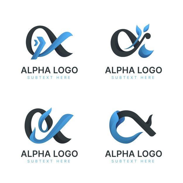 Пакет градиентных альфа-логотипов