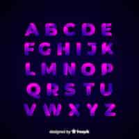 Free vector gradient alphabet template flat design