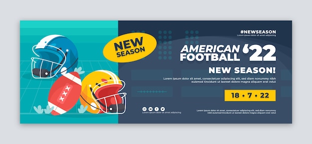 Free vector gradient american football facebook cover