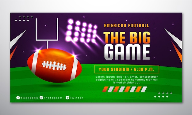 Free vector gradient american football facebook template