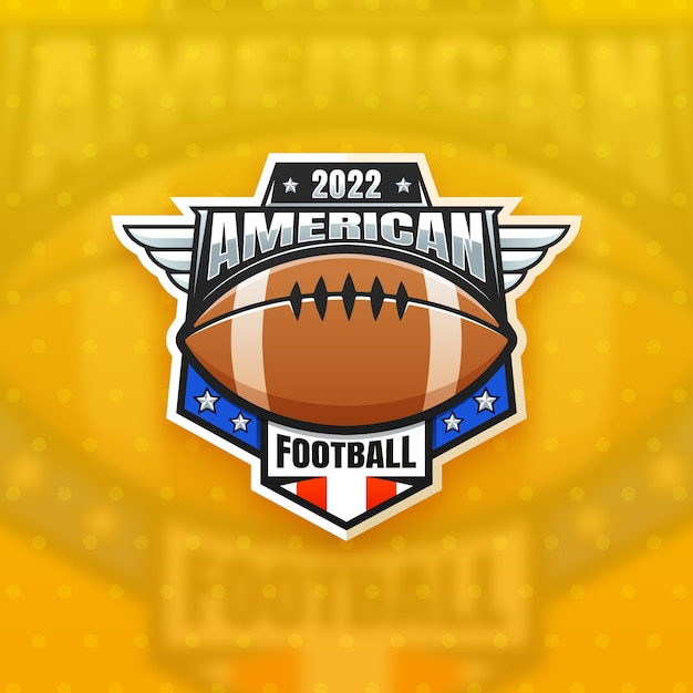 Vettore gratuito modello di logo di football americano sfumato