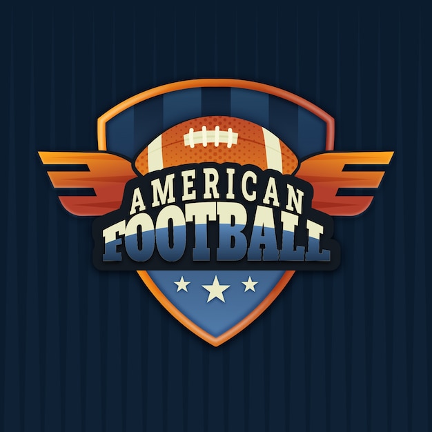 Vettore gratuito modello di logo di football americano sfumato