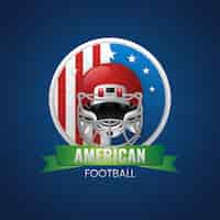 Vettore gratuito modello di logo di football americano sfumato