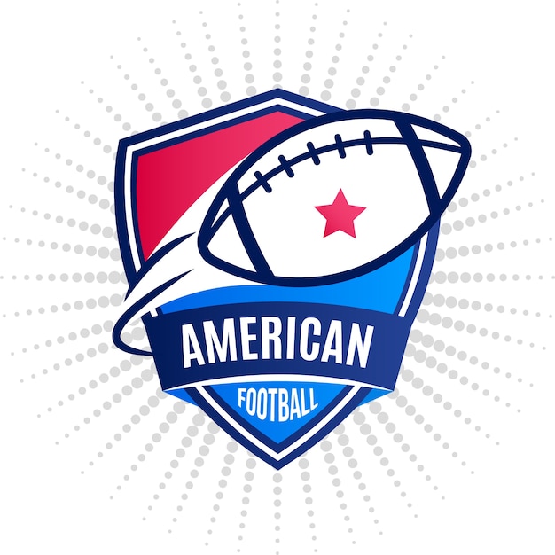 Modello di logo di football americano sfumato