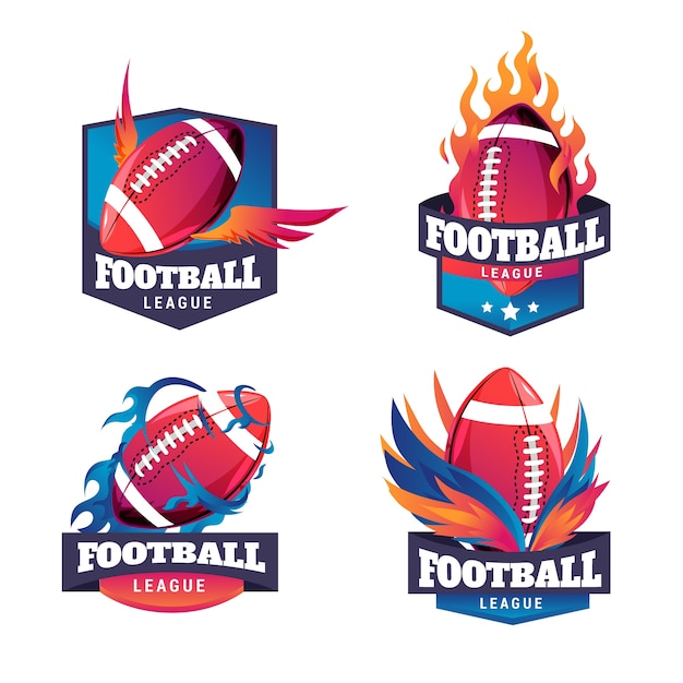 無料ベクター グラデーションアメリカンフットボールのロゴのテンプレート