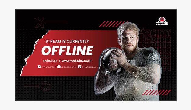 Gradient american football twitch background