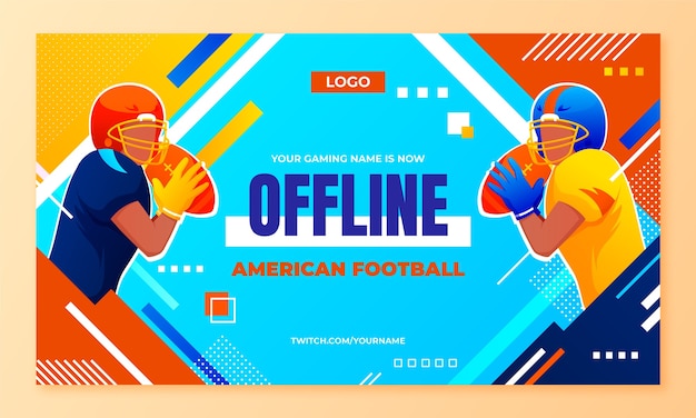 Free vector gradient american football twitch background