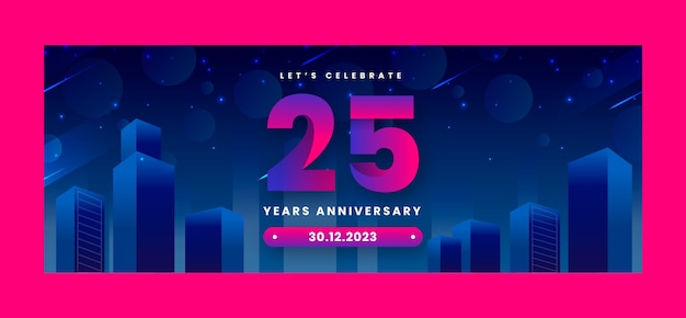 Gradient anniversary template design – Free vector download