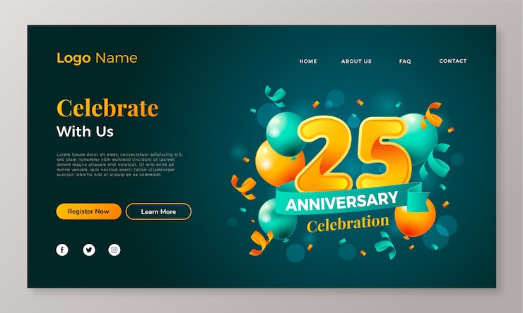 Free Vector gradient anniversary  template design