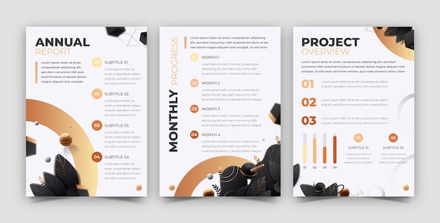 Free vector gradient annual report template