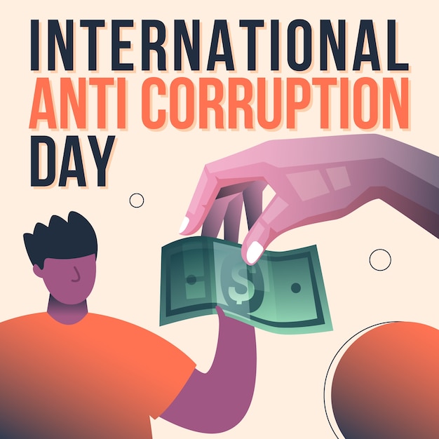 Free vector gradient anti corruption day illustration