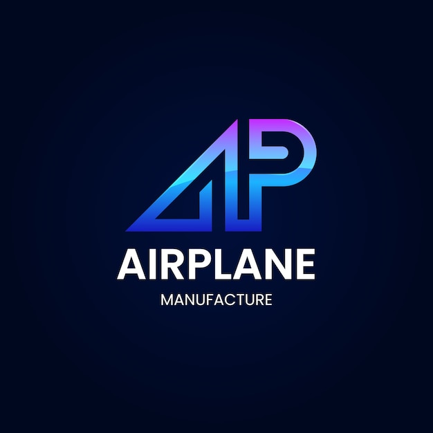 gradient ap monogram logo design template