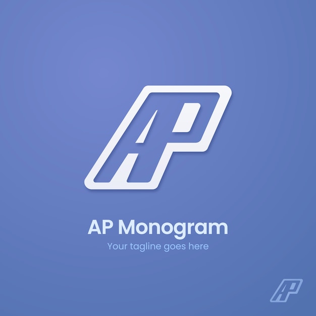 Modello di logo del monogramma sfumato ap