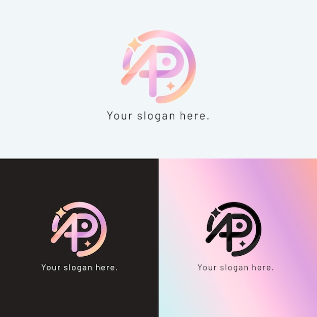 Free vector gradient ap monogram logo