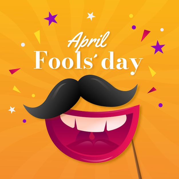 Gradient april fools day illustration