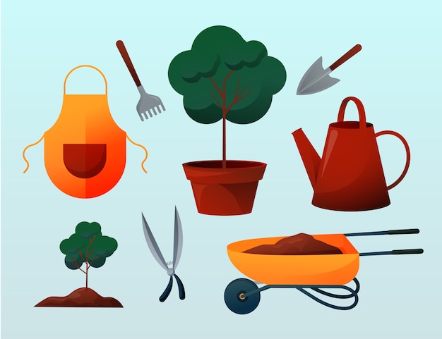 Free vector gradient arbor day elements collection
