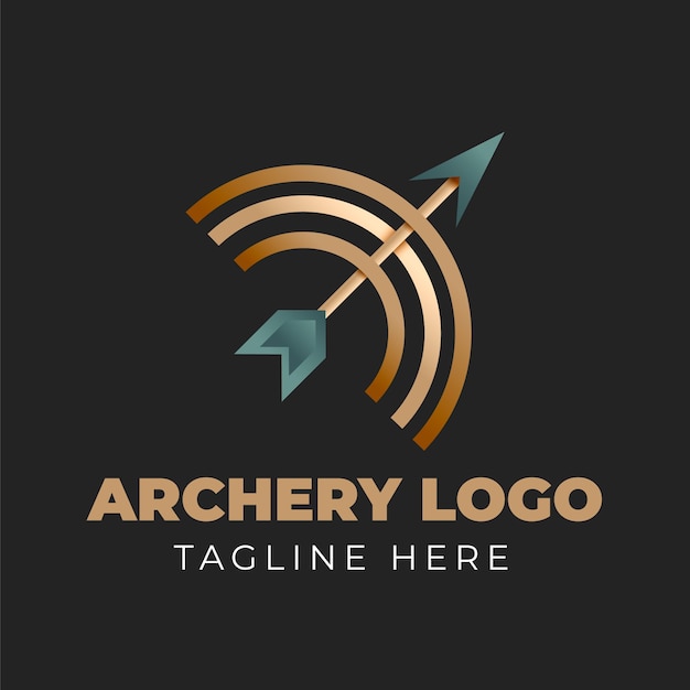 Free vector gradient archery  logo template