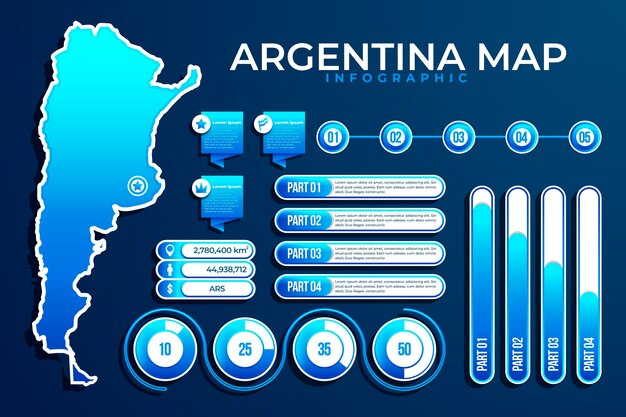 그라디언트 아르헨티나지도 infographic